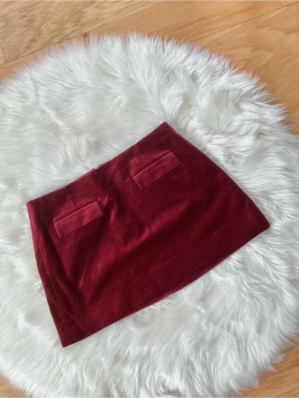 J. Crew Wine Velvet Mini Skirt Size 6